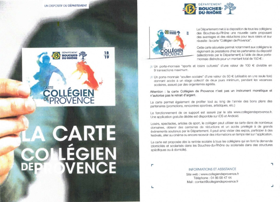 Carte Collégien de Provence